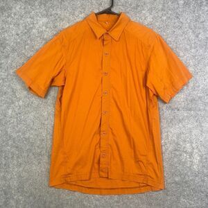 Arcteryx Shirt Men’s  Trim Fit Rust Orange Stretch Button Up Short Sleeve